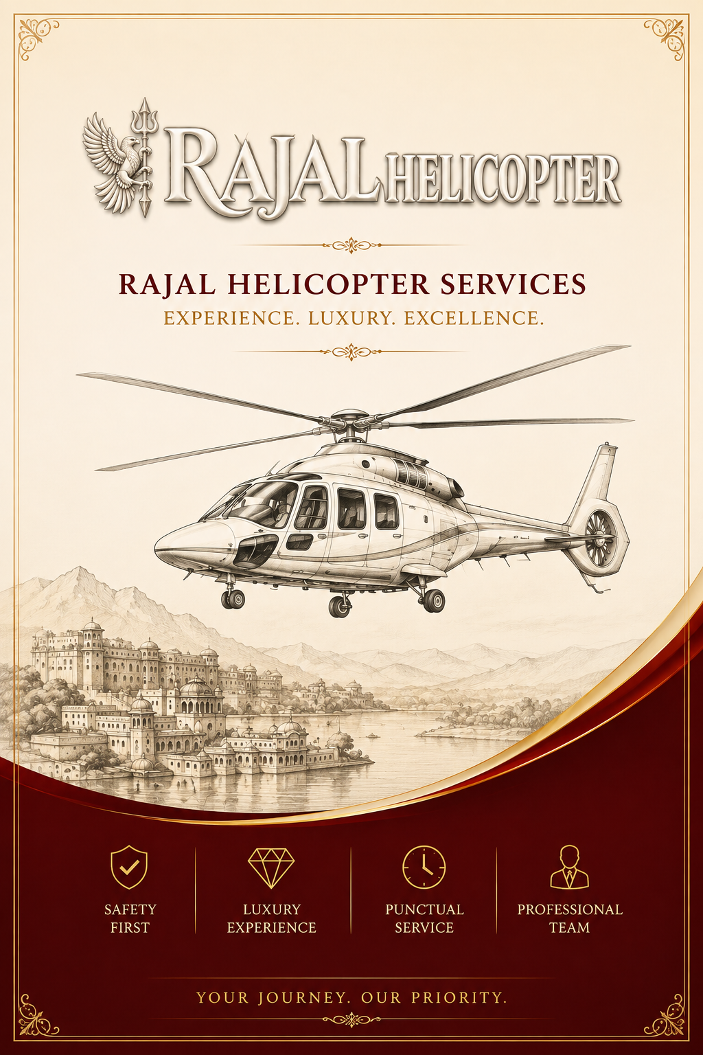 Heli Rajasthan aircraft on the tarmac